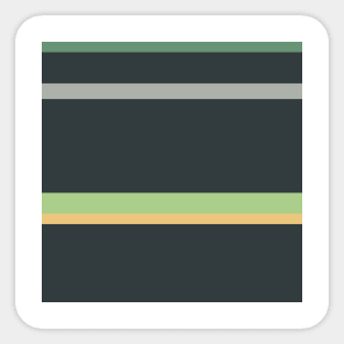 A splendid merger of Silver Foil, Charcoal, Slate Green, Laurel Green and Pale Gold stripes. Sticker